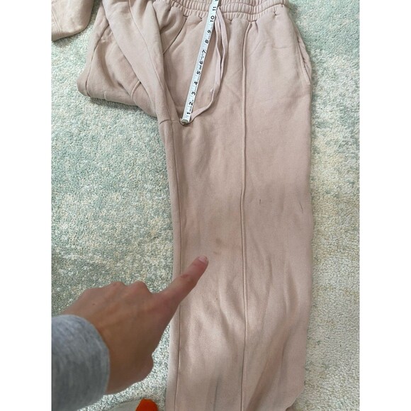 Daily Drills 100% Cotton Size XS/S Womens Wide Leg Tan High Waisted Sweatpants - Picture 9 of 11